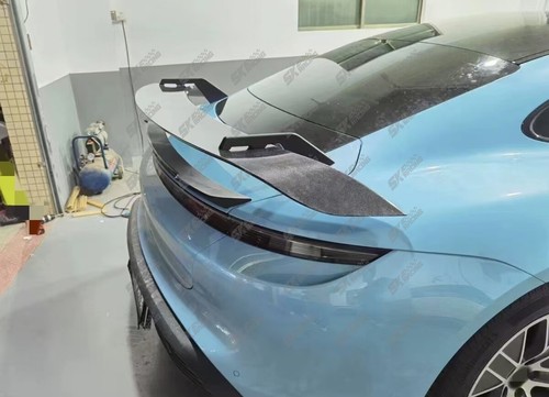 Real Carbon Fiber Rear GT Body Kit Spoiler Wing For Porsche Taycan 2020-2024 - Picture 12 of 21