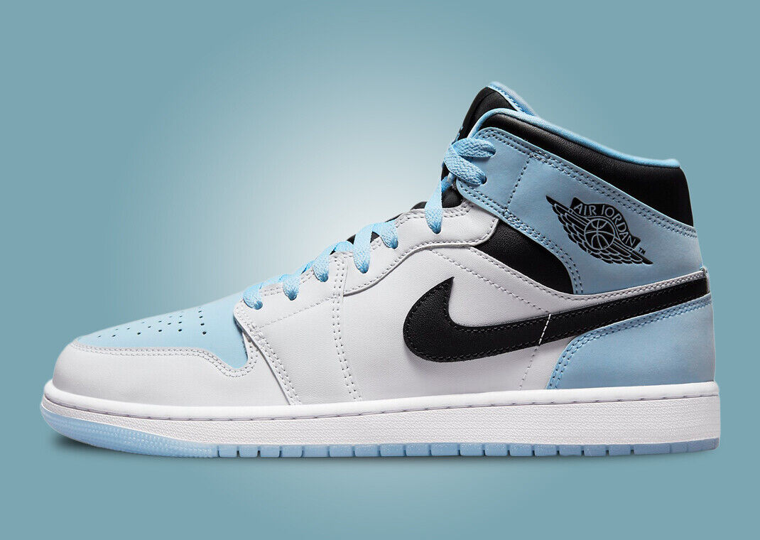 Buy AIR Jordan 1 MID SE-White/ICE BLUE-BLACK-DV1308-104-12UK at