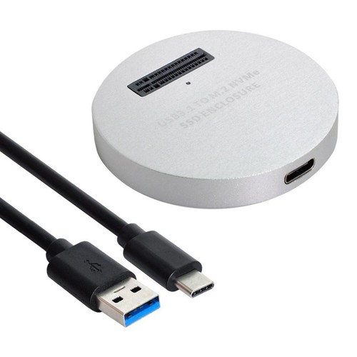 Silver USB3.1 Type C To PCI-E SSD M.2 NVME Enclosure External Reader Converter o - Photo 2/8