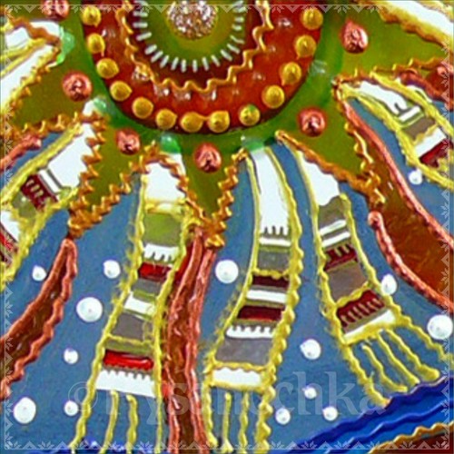 Pintura popular tradicional ucraniana sobre vidrio hecha a mano decoración de pared enmarcada 14x20 - Imagen 3 de 6