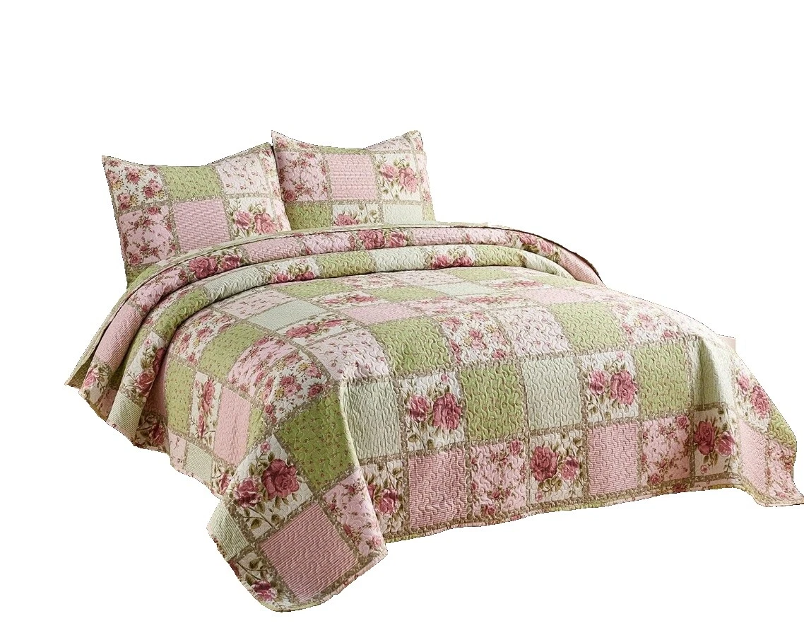 Poliéster Patchwork Quilts, Colchas e Cobre-leitos