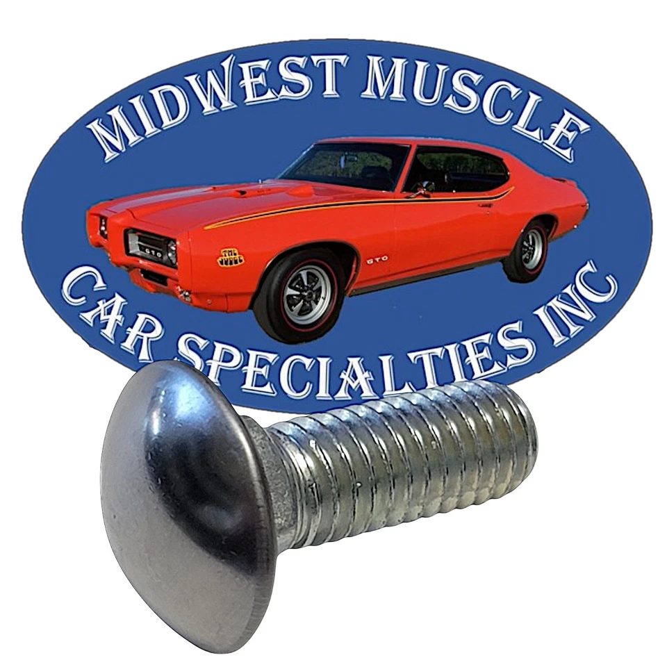 Pernos de parachoques delanteros traseros de cabeza redonda con tapa de acero inoxidable 7/16-14x1-1/4 para Chrysler A Foto 2 de 4