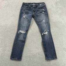 Vigoss Jeans Women 29 x 27 Blue Blue The Thompson Tomboy Skinny Distressed