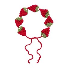 Handmade Strawberry Crochet Headband for Girls  Cute Fruit Hair Bandanas Tie...