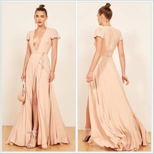 Reformation Rosey Dress in Champagne Formal Gown Prom Wedding Small