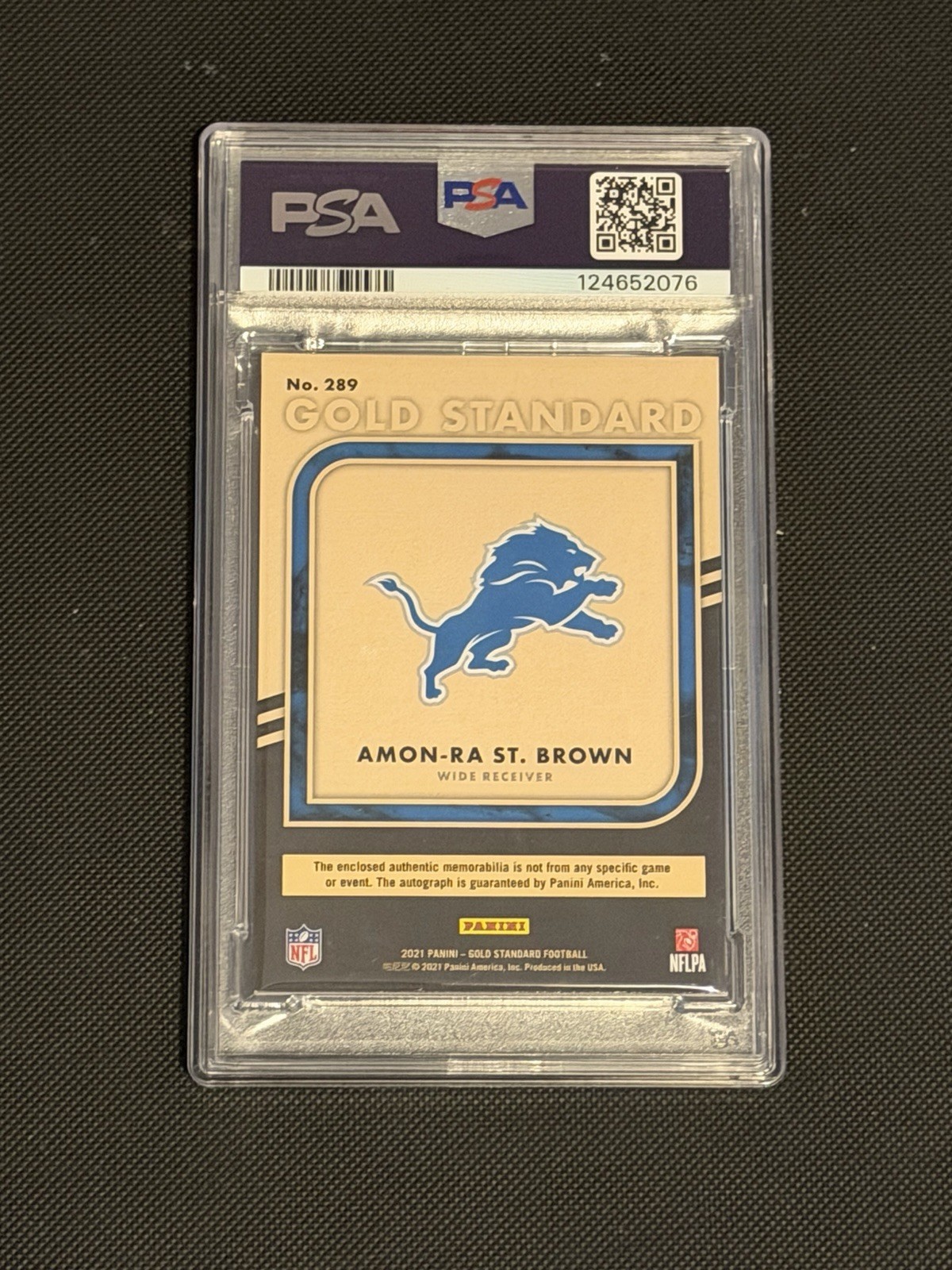 2021 Gold Standard Amon-Ra St. Brown RC Auto RPA FOTL Exclusive /22 - PSA 8 view 2