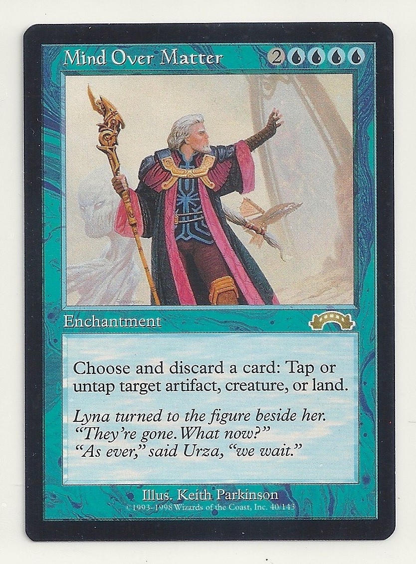 MTG EXODUS: 1x NM- Mind Over Matter Magic the Gathering Discard A Card To Untap