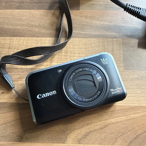 Canon PowerShot SX210 IS 14.1MP Digital Camera - Black - Tested Canon Powershot