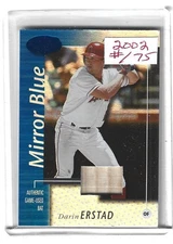 2002 Leaf Certified Darin Erstad Mirror Blue Game Used Bat #32/75 Card #130
