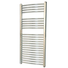 Flomasta Electric Towel Rail Radiator Chrome Curved Bathroom Warmer H110xW50cm
