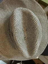 C.C Exclusives Woven Straw Fedora Hat – Neutral Black & Ivory Two-Tone 