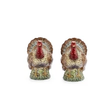 Spode 3.5" Turkey-Shaped Salt and Pepper Shakers - Dolomite Ceramic Farmhouse...