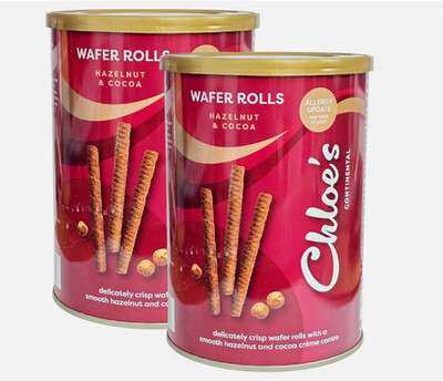Waffelrollen Chloe's Hazelnut & Cocoa Chocolate Crisp Smooth Crème Packungen 2 x 400g
