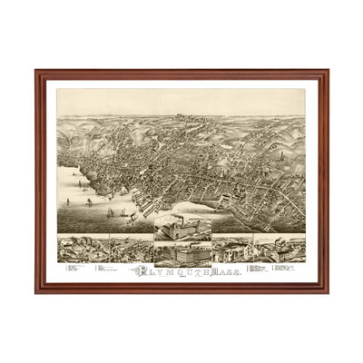 Old Map of Plymouth, MA 1882 - Vintage Plymouth Massachusett