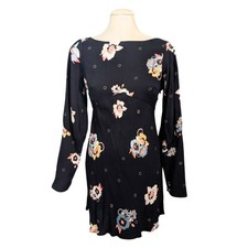 Free People Womens Sunshadows Slit Sleeve Minidress Floral Peekaboo Dress size 4