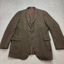 Harris Tweed Sakko Erwachsene 44 lang braun Country Jagd Outdoor Blazer Herren*