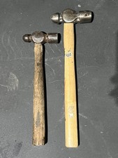 VINTAGE 16 OZ  12 OZ BALL PEEN HAMMER QTY 2 WOODEN HANDLE
