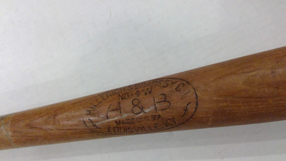 De colección Años 50 MICKEY MANTLE "Safe Hit" H&B No. Bate de béisbol 14W - Raro Foto 2 de 4