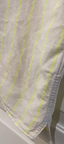 Camicia BANANA REPUBLIC slim fit alta L manica corta righe gialle lino cotone - Foto 6 di 11