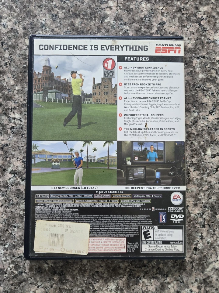 Tiger Woods PGA Tour 08 PS2 Sony PlayStation 2, Complete In Box CIB - Image 2 of 4
