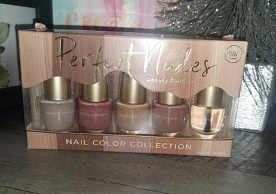 5 PIECE BEAUTY CONCEPTS Vegan Nail Polish Collection Nail Set PERFECT NUDES