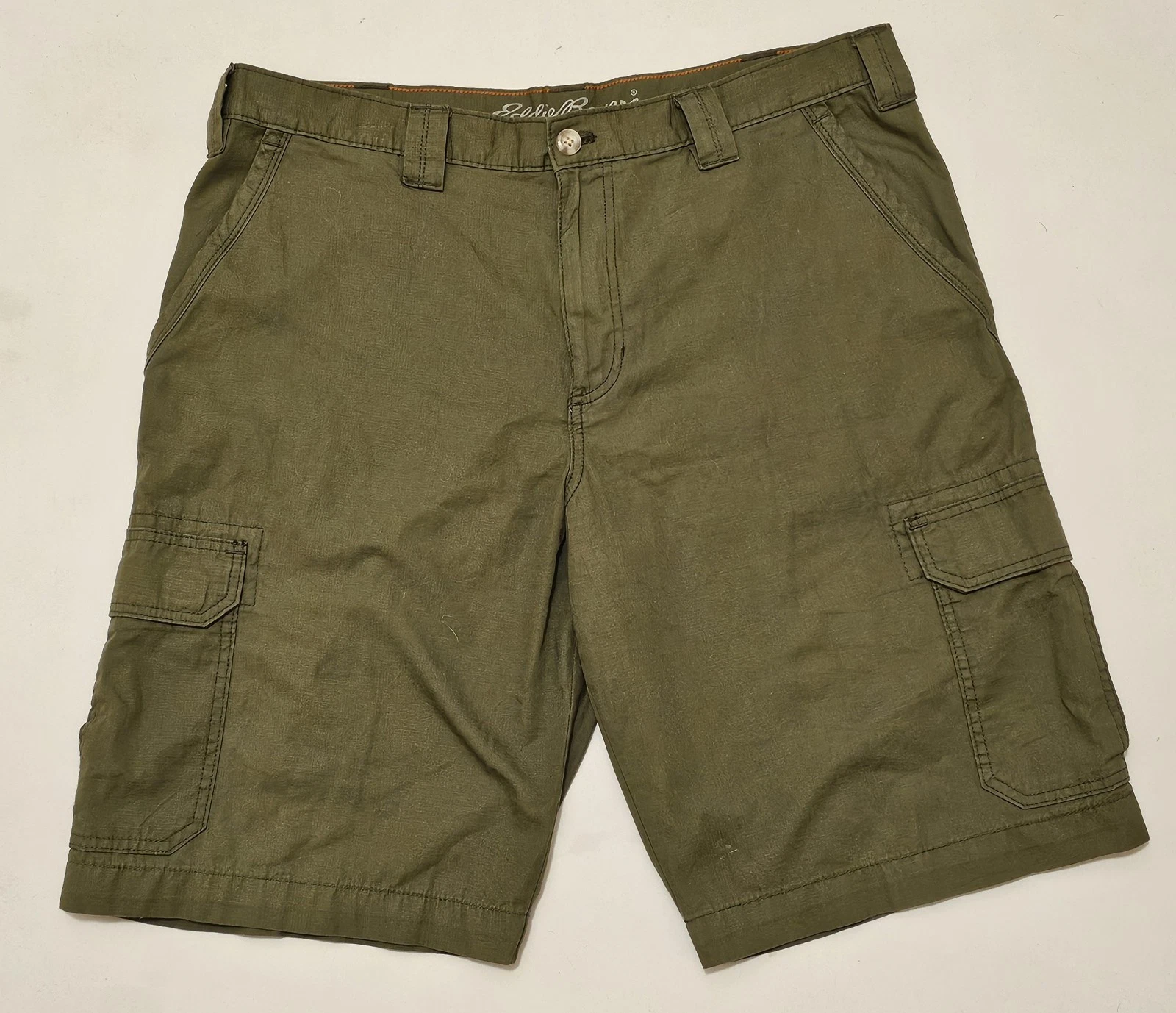 Eddie Bauer Shorts Mens 38 Cargo Flap Pocket Outdoor Hiking Camp Casual Green