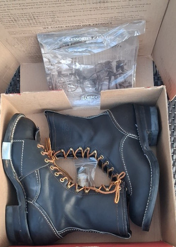 Wesco Highliner 10-Size 10.5 E Boots-Original Box Paperwork And Conditioning Oil