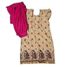 Indian Cotton Long Kurti Stitched Tunic Top Sewing Drape Tunic Kameez Salwar Set