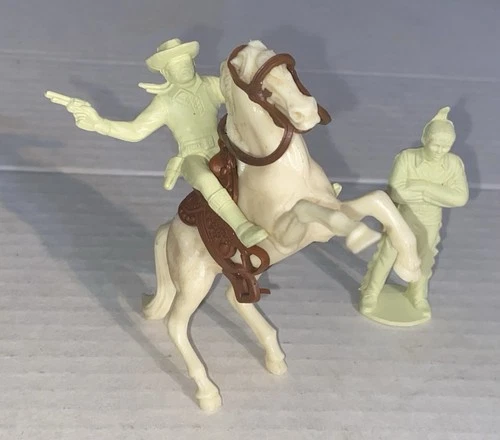 1952 Marx Lone Ranger & Tonto 60MM Play Set Figures-Vintage Originals-NICE!
