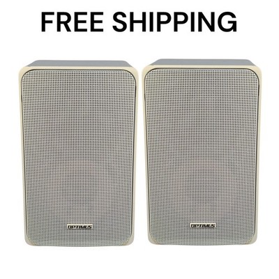 Optimus PRO 7 White Realistic Bookshelf Speakers Model 40-2065 Radio Shack Tandy