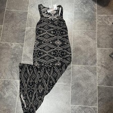 Saltrock Seaside Stroll Dress Lightweight Long Beach Black Grey New - size 16