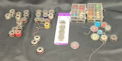 Vtg Sewing Bobbins Variety, Metal and plastic, Qty 63 - ships free
