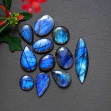 11 Pcs 188Cts Natural Labradorite Loose Cabochon Gemstone 15x15-50x15mm R-12905