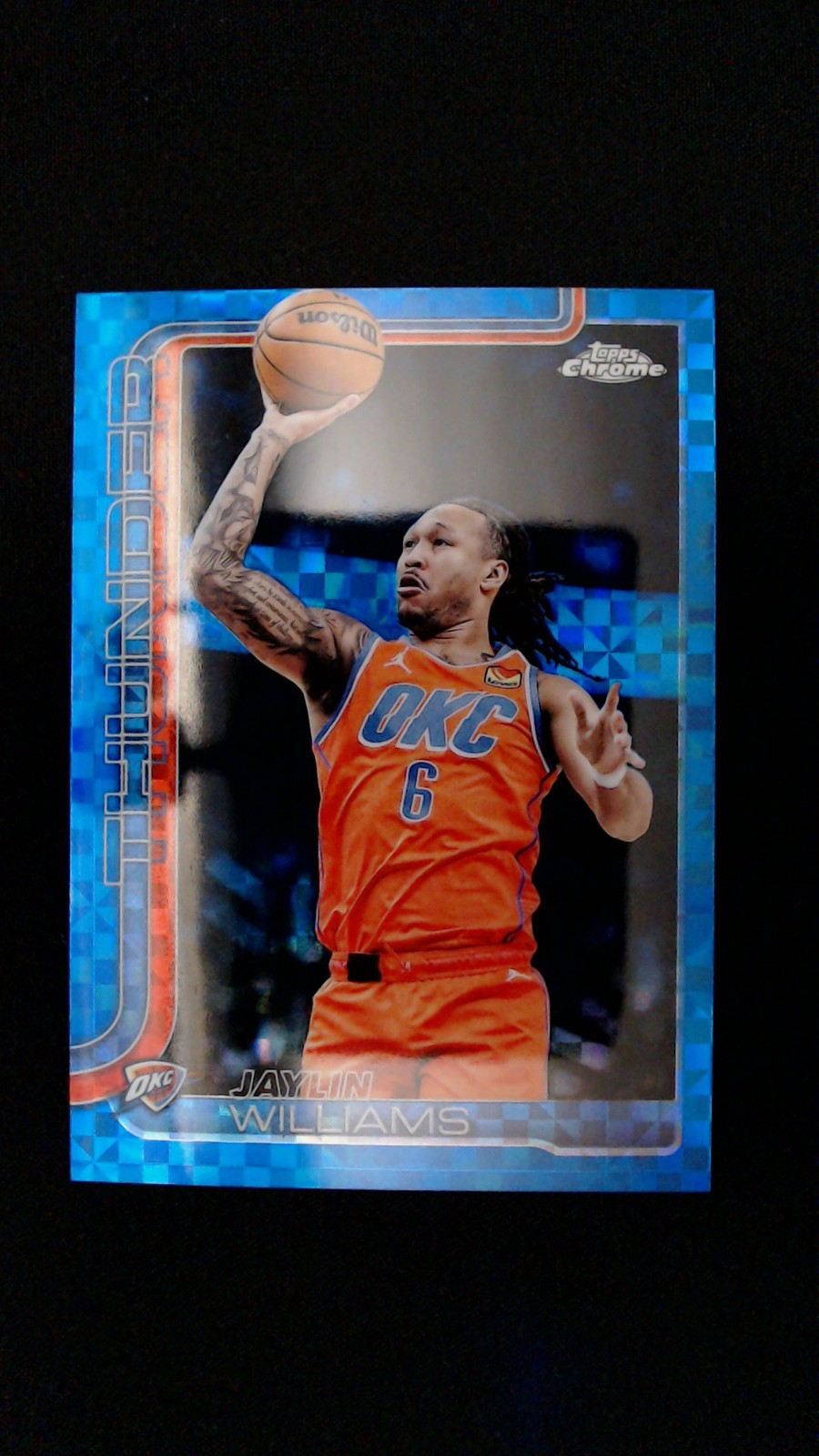 2025-26 Topps Chrome #105 Jaylin Williams Blue X-Fractor