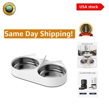Automatic Cat Feeder with Dual Stainless Steel Bowls for Two Pets, WiFi Enabled
