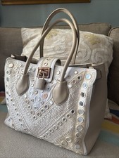 Roberto Cavalli Bag Canvas/leather Beige Summ...