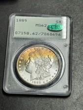 1885 P Morgan Silver Dollar PCGS MS62 CAC OGH Rattler Stunning Gem BU Coin (3502