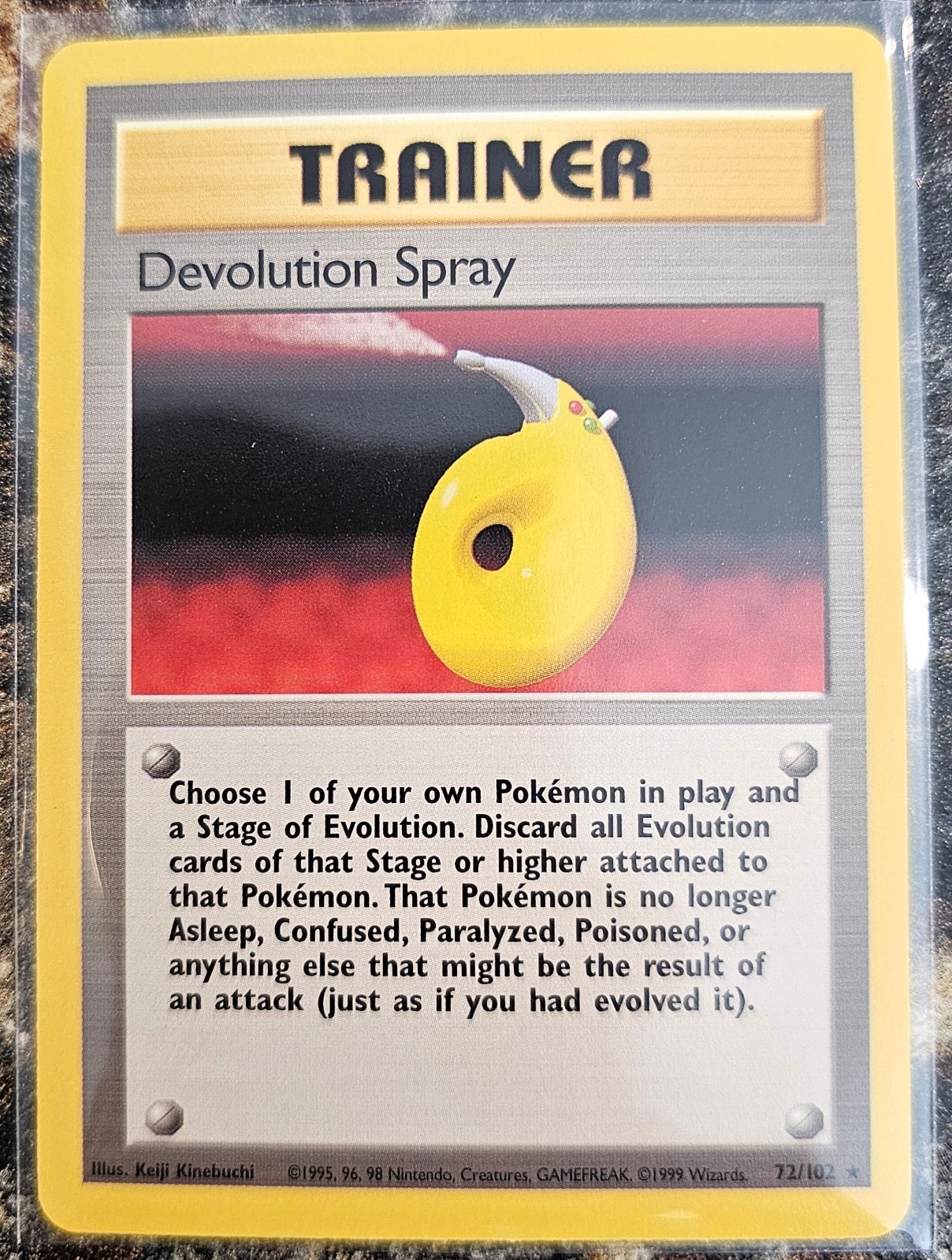 Pokemon 1999 Base Set Devolution Spray 72 NM or better