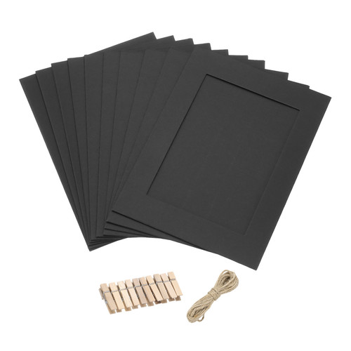 10PCS 7 x 5 Inch Paper Photo Frames with Clip & String, Black - Imagen 1 de 7