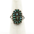 Southwest Sterling Turquoise Petit point Squash Blossom Jewelry Set of 3 S5634-2 — photo 6