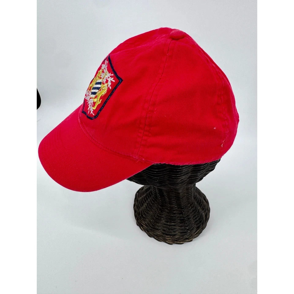 J Crew красный шляпа крышка герб вышитый один размер регулируемый ремень - Изображение 3 из 4