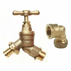 Garden Bib Tap with Wall Plate Elbow – 1/2" & Compression Fittings Combination