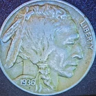 1936 Denver Buffalo Nickel 5C Copper Circulated KM#134