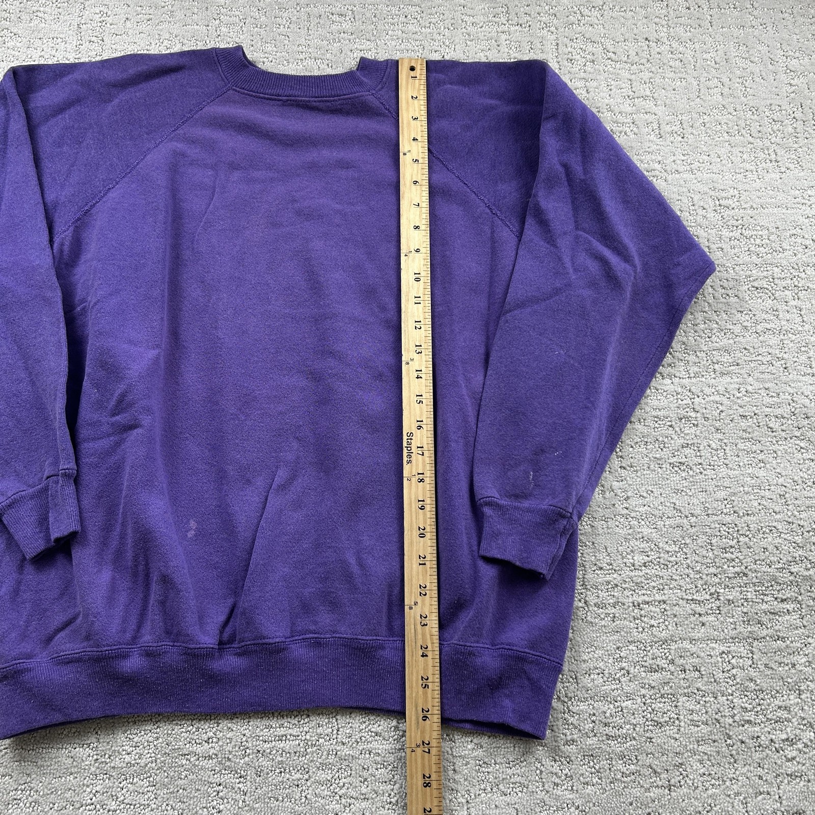 Vintage Hanes Sport Sweatshirt Mens 2XL Purple Made USA Raglan Crewneck 90s