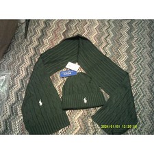 Polo Ralph Lauren Green Scarf and Beanie set
