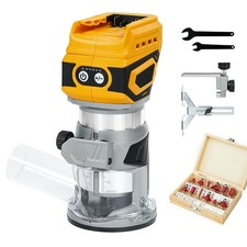 Router inalámbrico 28000 RPM 600W 12 PIEZAS bits 1/4 DeWalt 20V 60V compatible sin escobillas