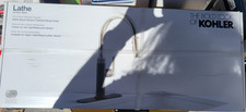 KOHLER Lathe Polished Nickel and Matte Black Pull-Down Kitchen Faucet