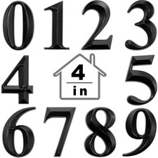 3D House Numbers 4 Inch Black Waterproof ABS Address Stickers for Mailbox Door