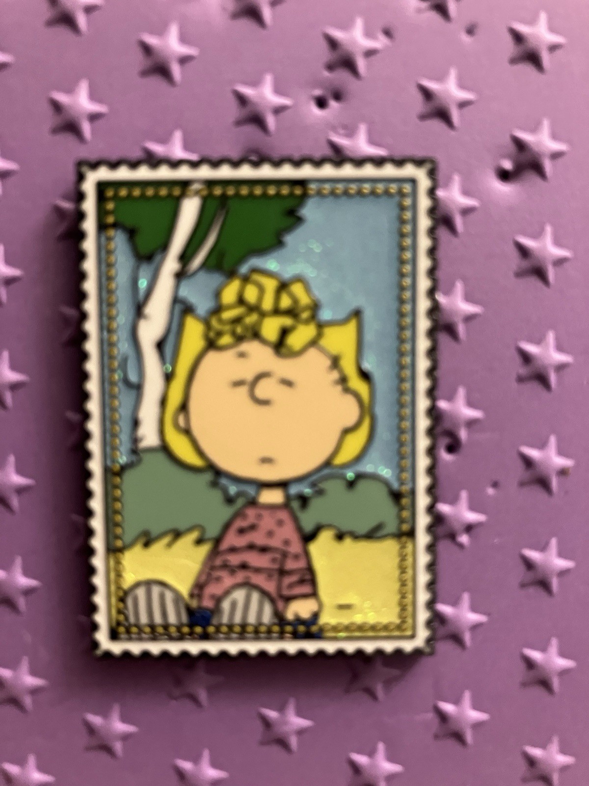 Buckle-Down Peanuts Stamps Glitter Blind Box Enamel Pin - Sally - New