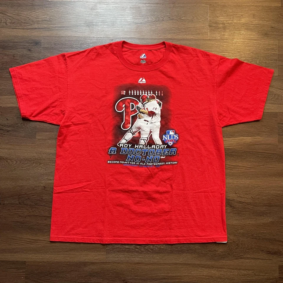 Camisa de béisbol Philadelphia Phillies para hombre 2XL NLDS Roy Halladay sin hit MLB Foto 2 de 4